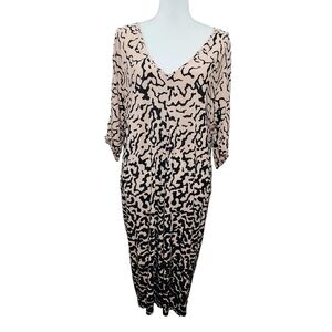 Tibi black and tan pattern dress L